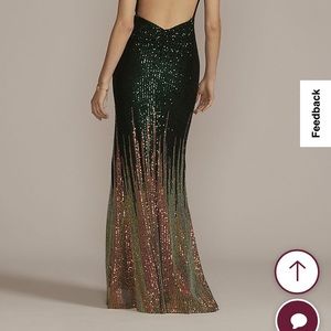 Floor length ombré stretch sequin dress